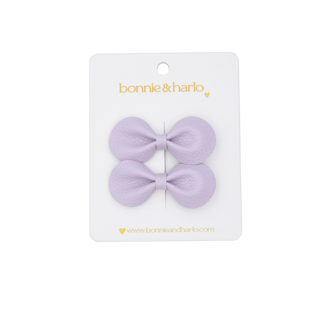 Round Bow Clips | Purple