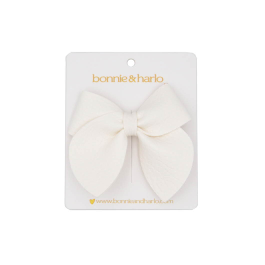 big bow clip | white