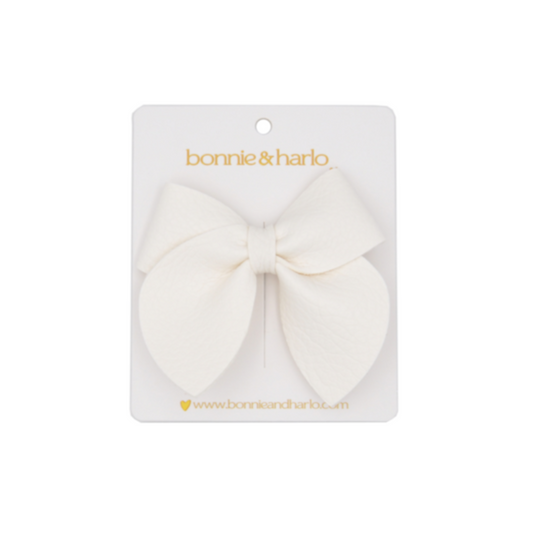 big bow clip | white