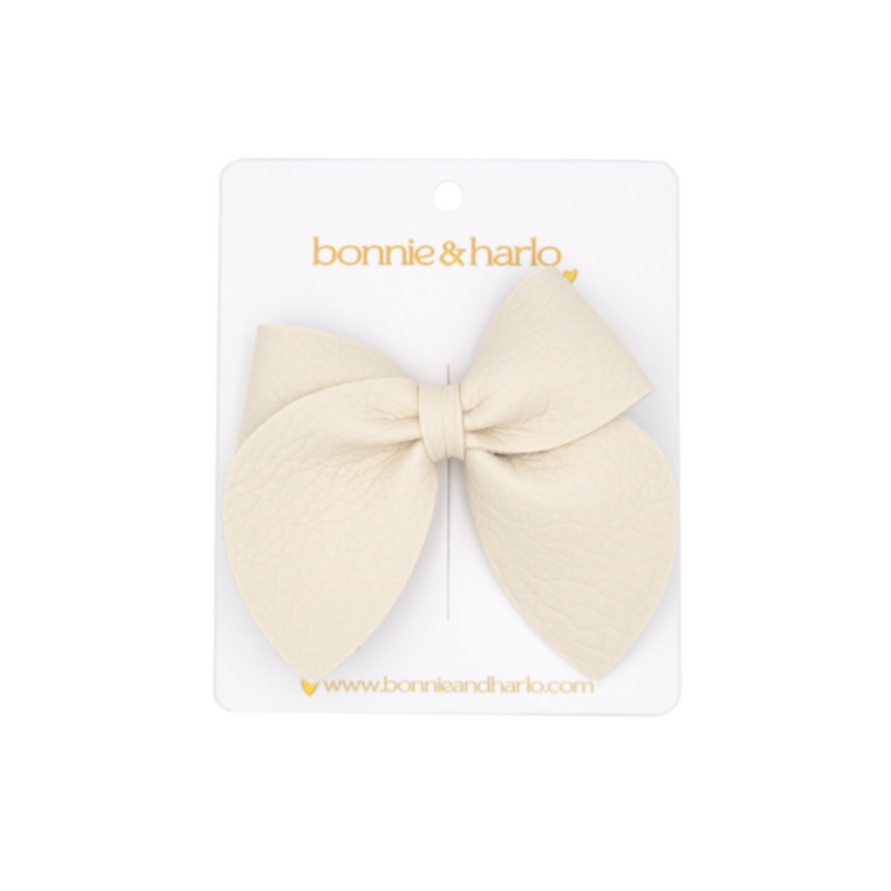 big bow clip | cream
