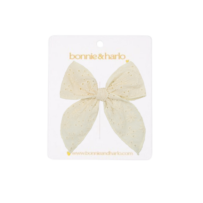 fabric bow clip | cream