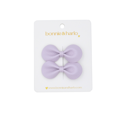 round bow clips | purple