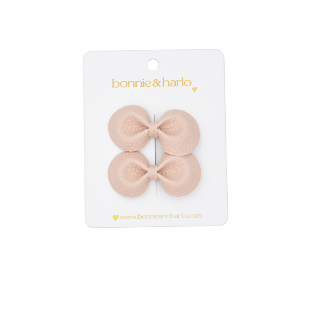 Round Bow Clips | Peach