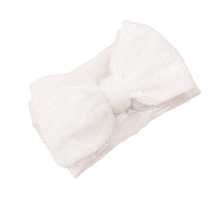 oversized bow headband | white