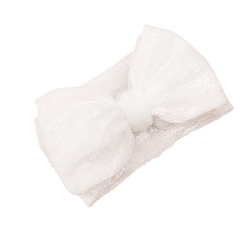 oversized bow headband | white