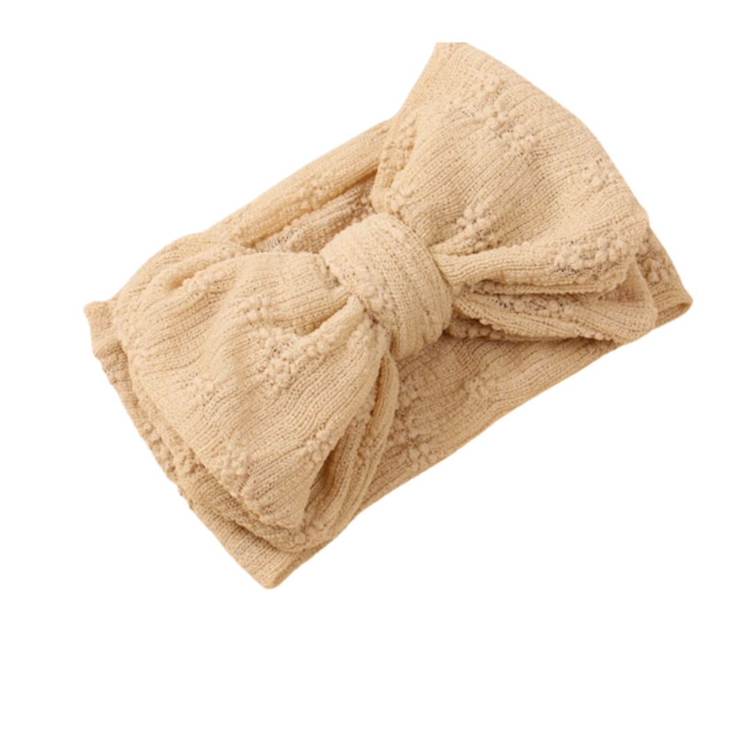 Oversized Bow Headband | Tan