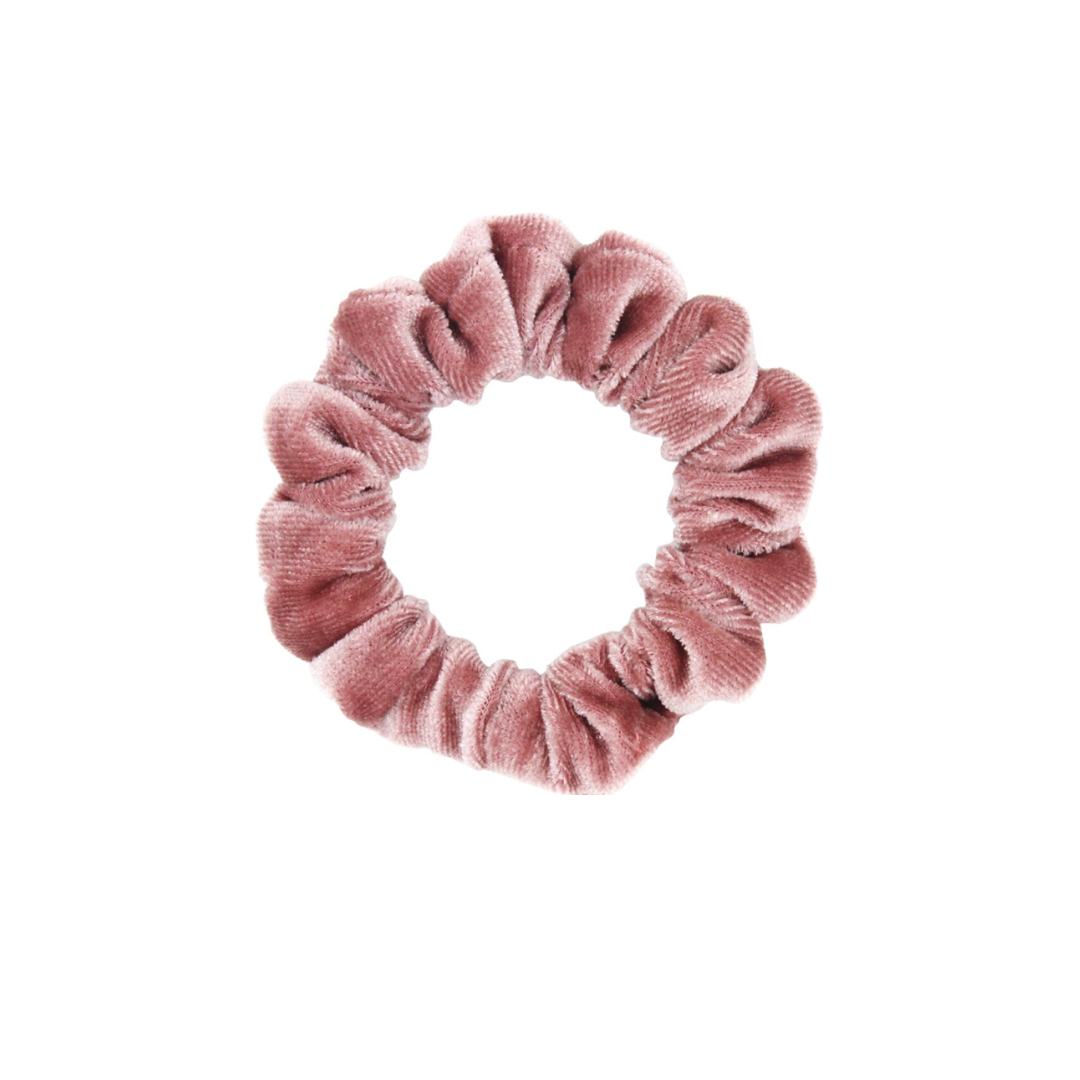 velvet thin scrunchie | pink
