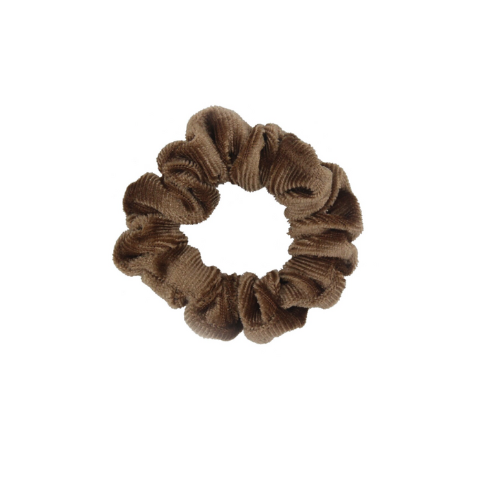 velvet thin scrunchie | brown