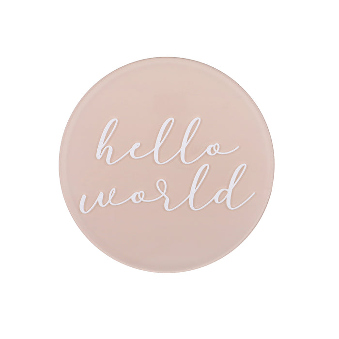 hello world plaque | cream