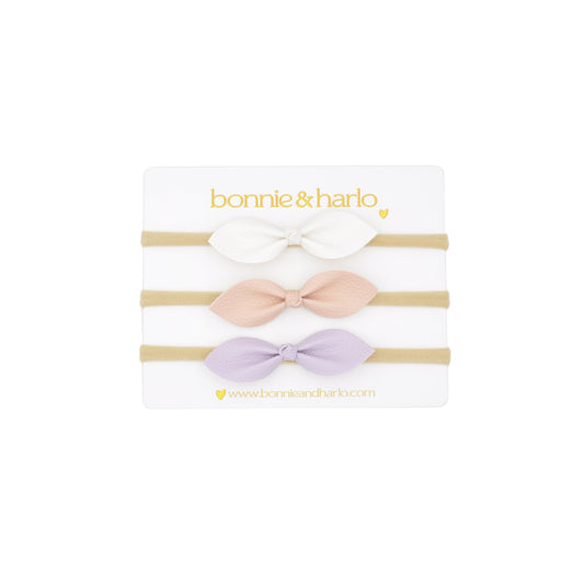 bonnie bow | white/peach/purple combo