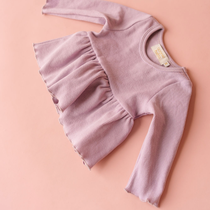Long Sleeve Peplum | Purple