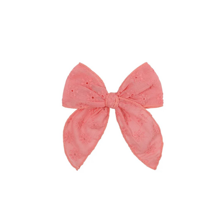 fabric bow clip | dark pink