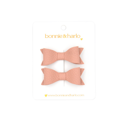 mini bow clips | pink