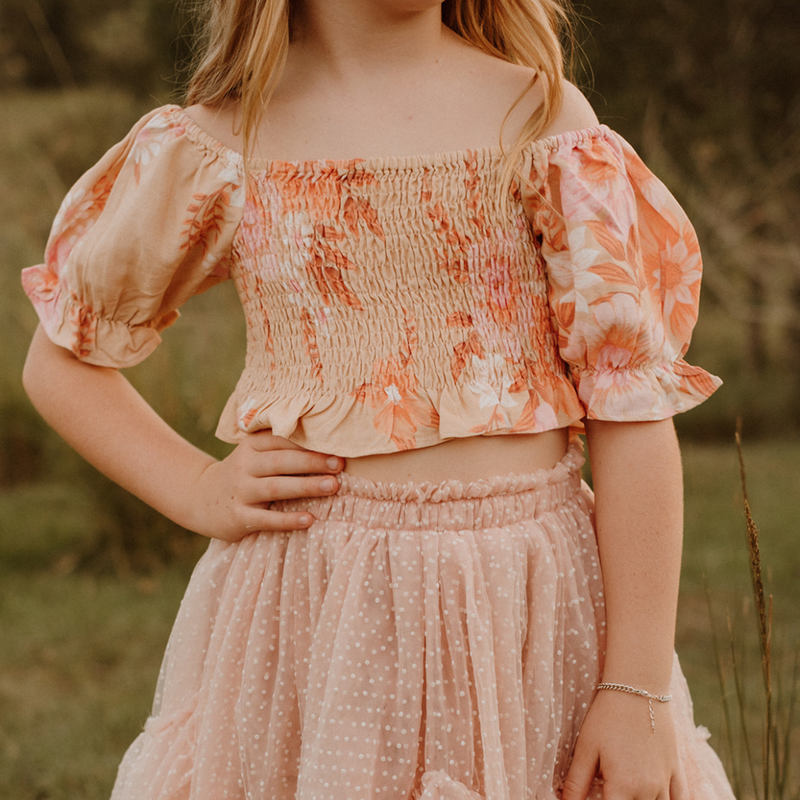 girls shirred top | delilah