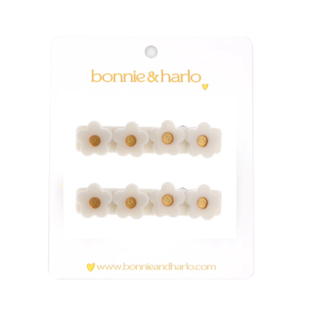 flower clips | white
