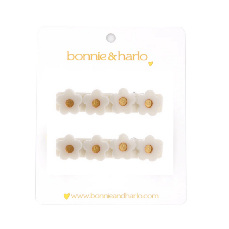 flower clips | white