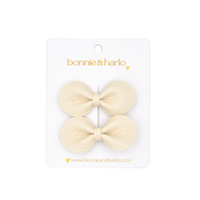 round bow clips | cream