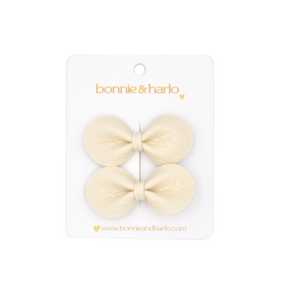 Round Bow Clips | Cream